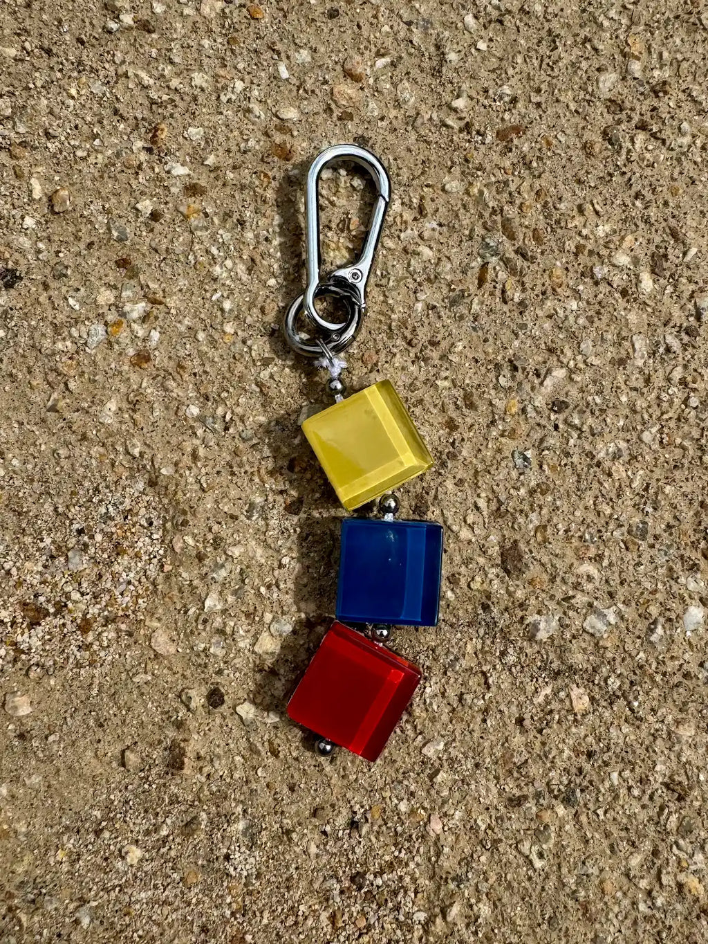 handmade glass tile bag charm / keychain
