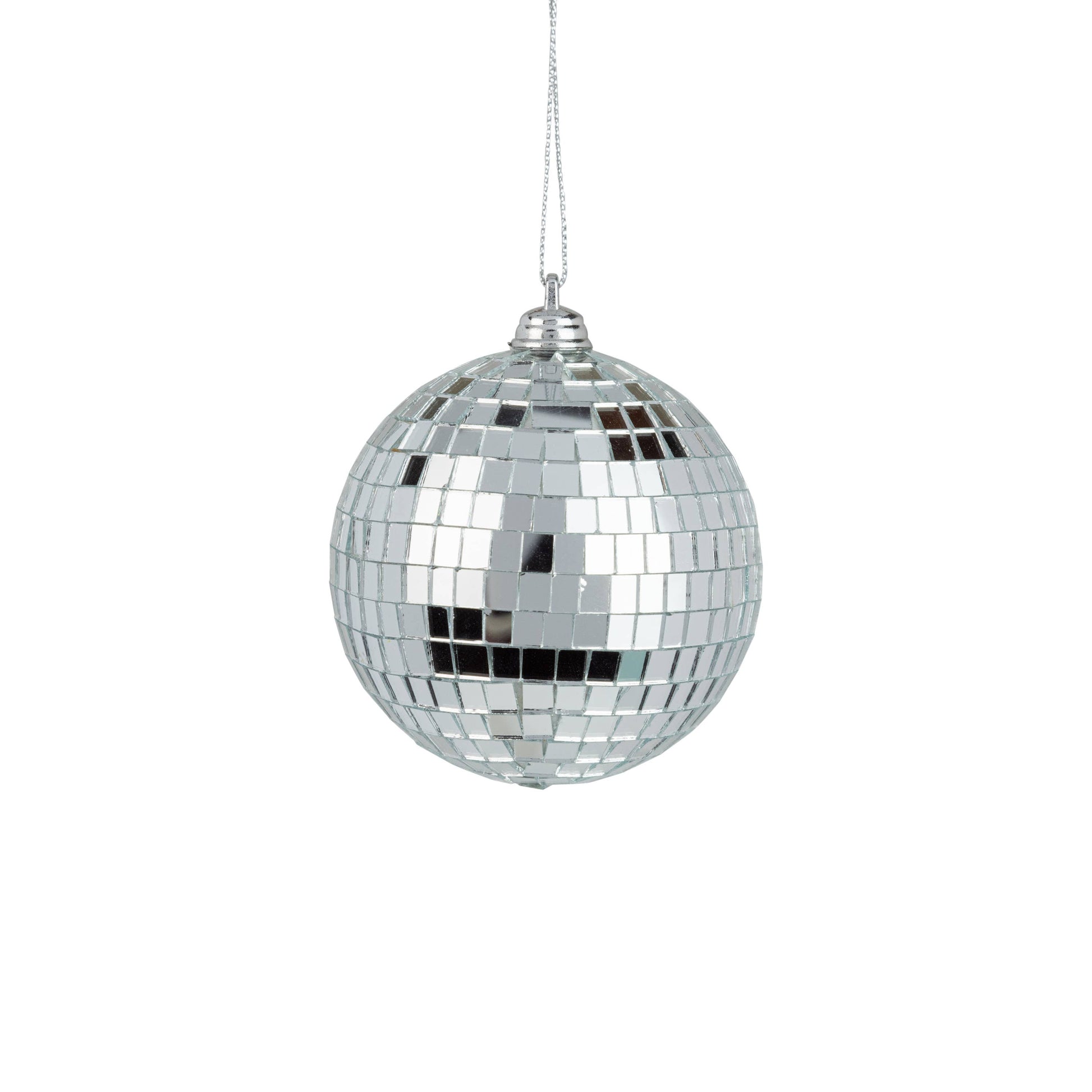 small silver disco ball ornament