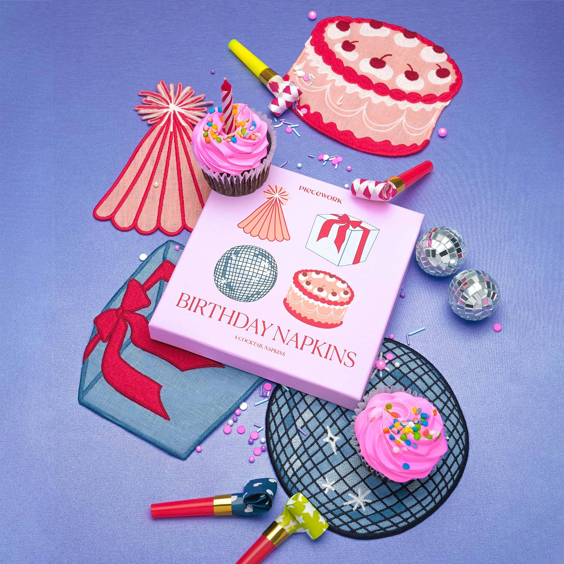 birthday cocktail napkins - set of 4