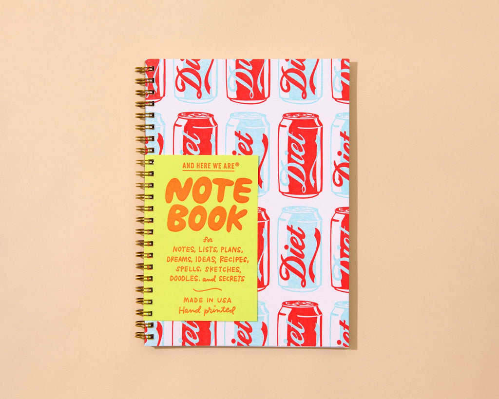 modern letterpress spiral notebook— diet soda