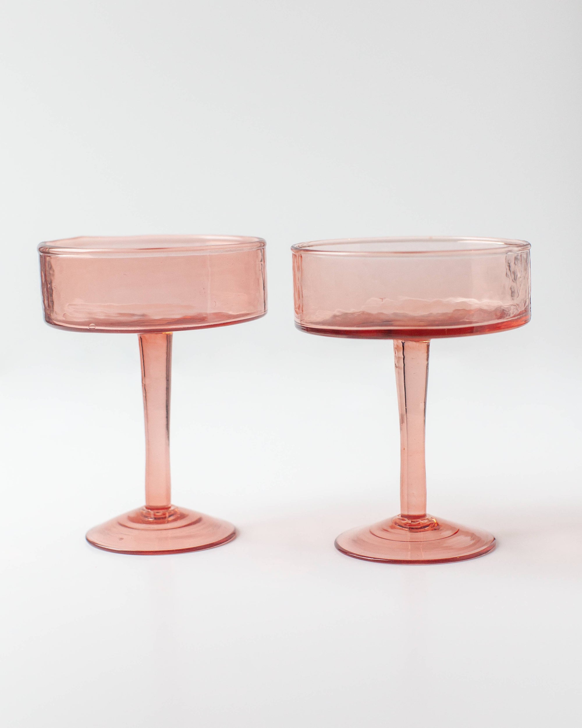 handblown hammered coupe cocktail glass set | 2