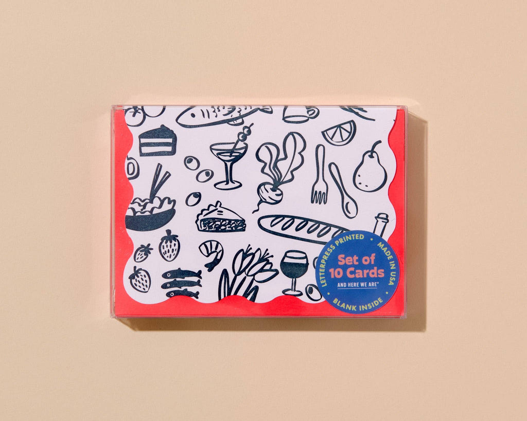 icons scalloped  letterpress card set of 10