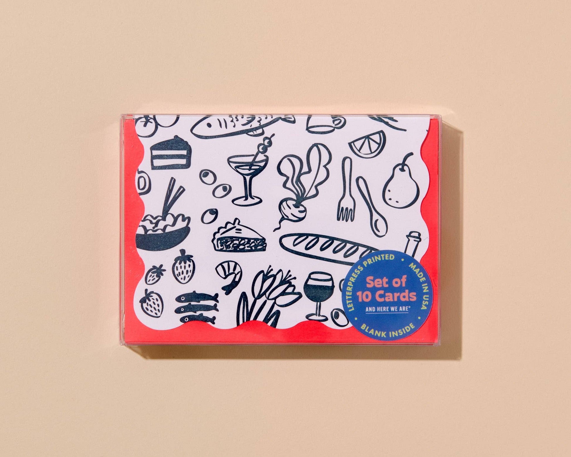 icons scalloped  letterpress card set of 10