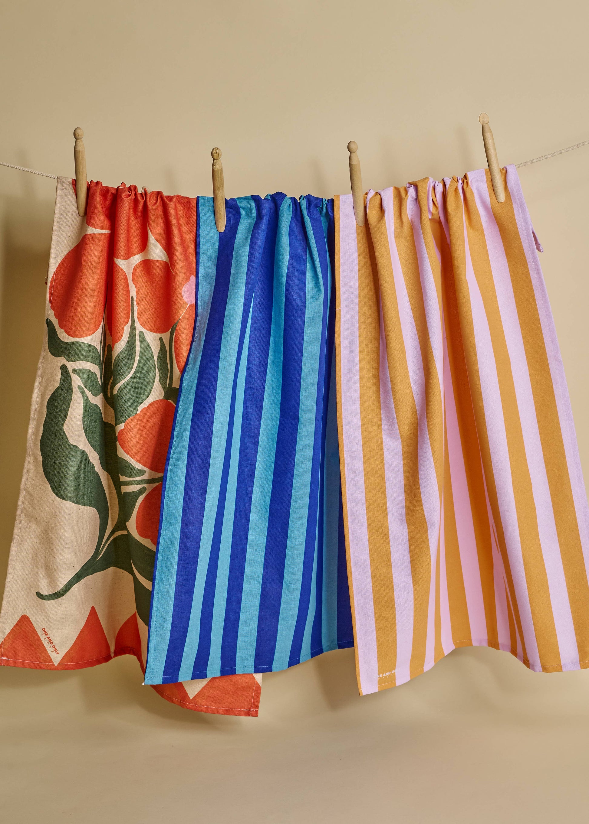 ocean blue stripe tea towel