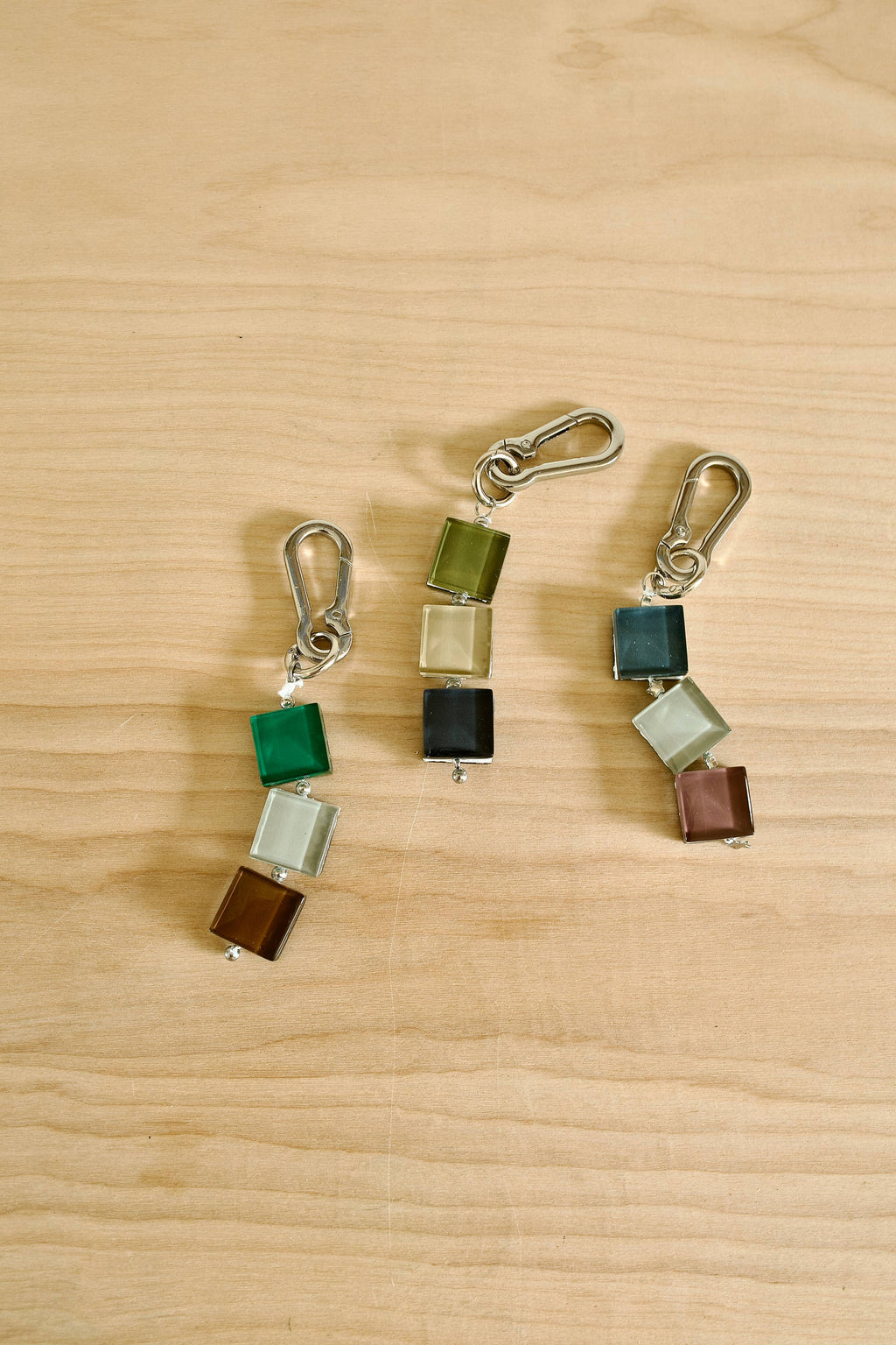 handmade glass tile bag charm / keychain