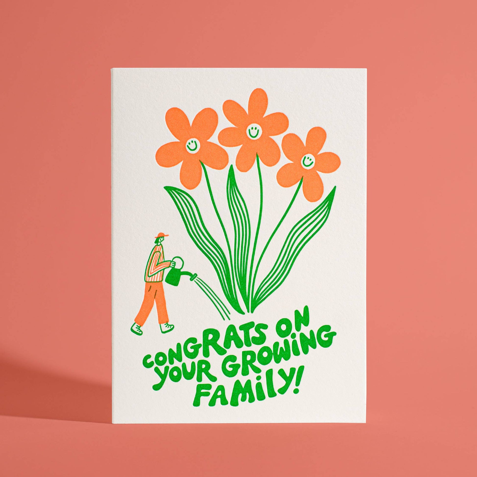 congrats on your growing family! letterpress greeting card