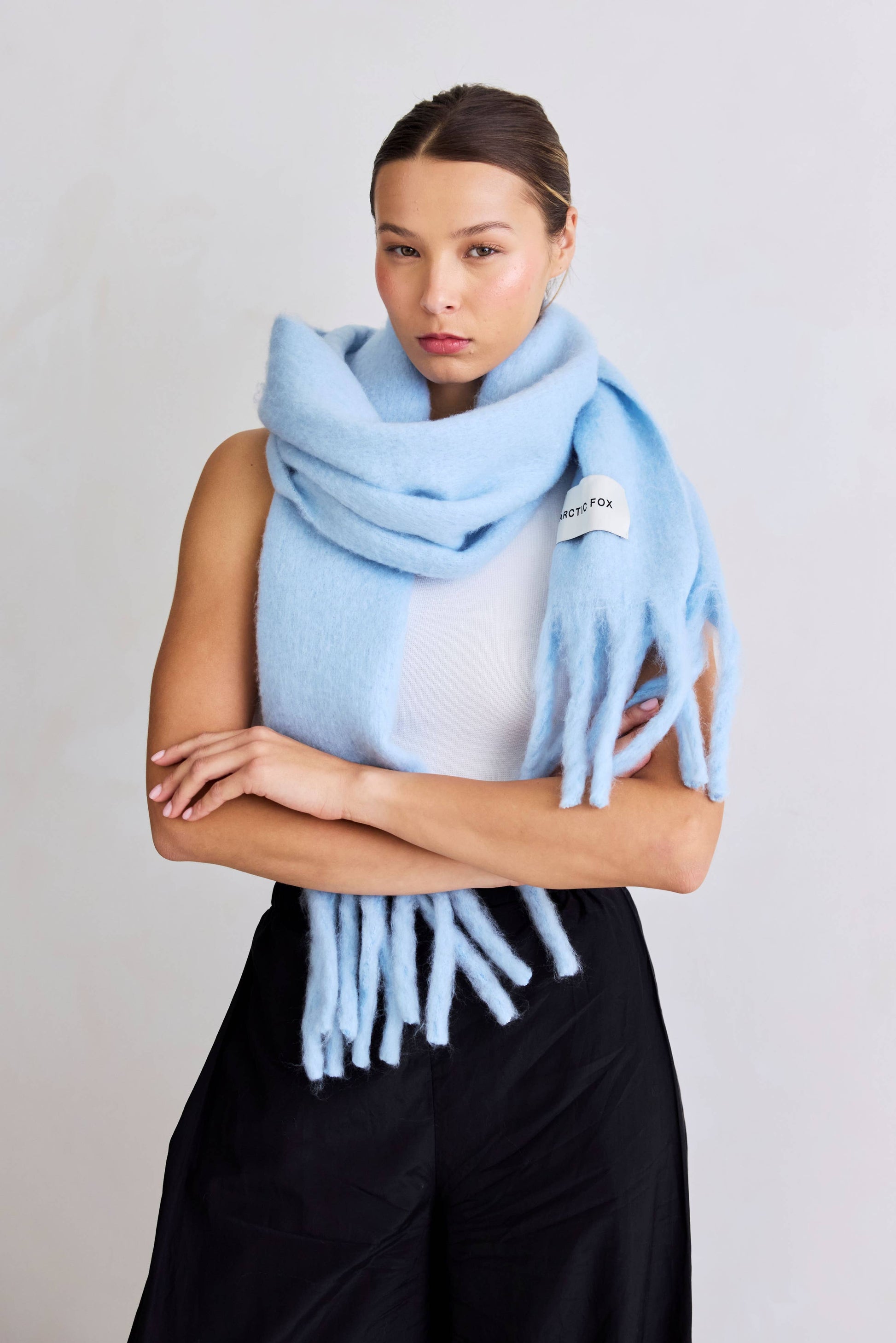 the stockholm scarf - 100% recycled - glacier blue
