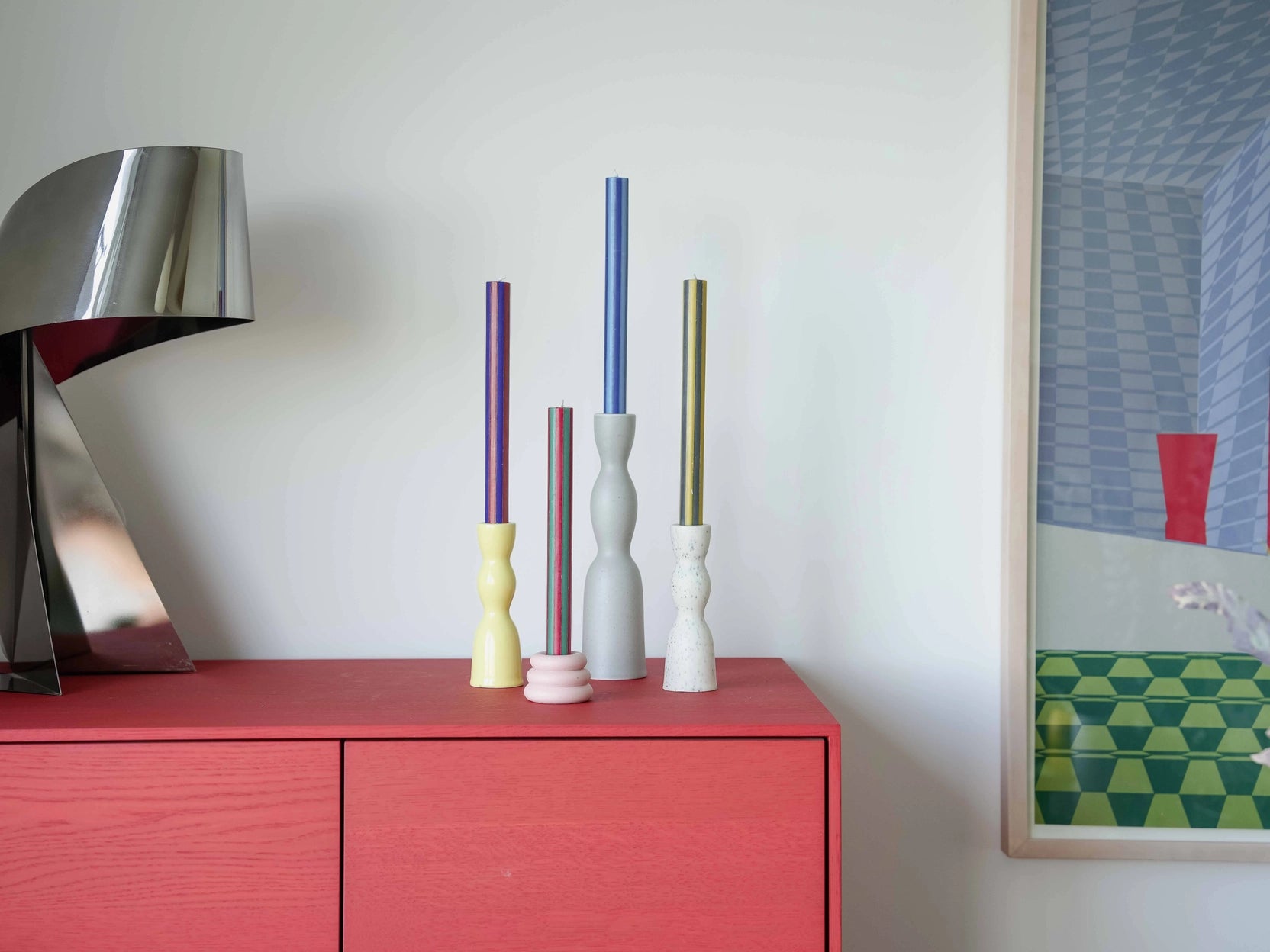 stripe dinner candle - singles!