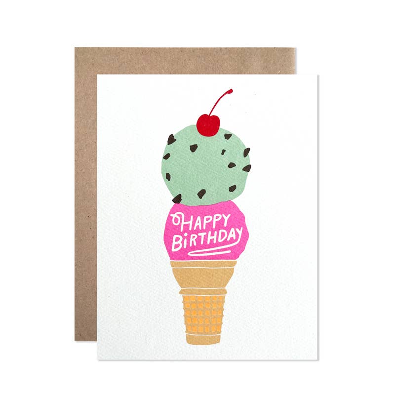 happy birthday ice cream card