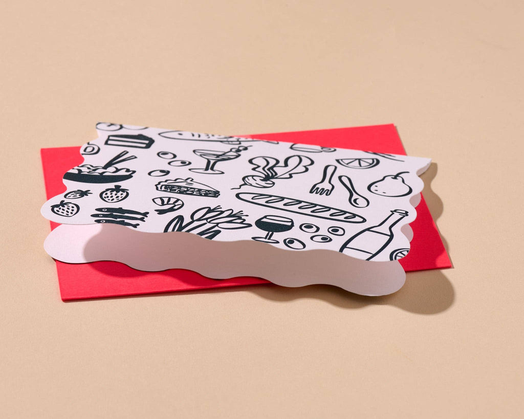 icons scalloped  letterpress card set of 10