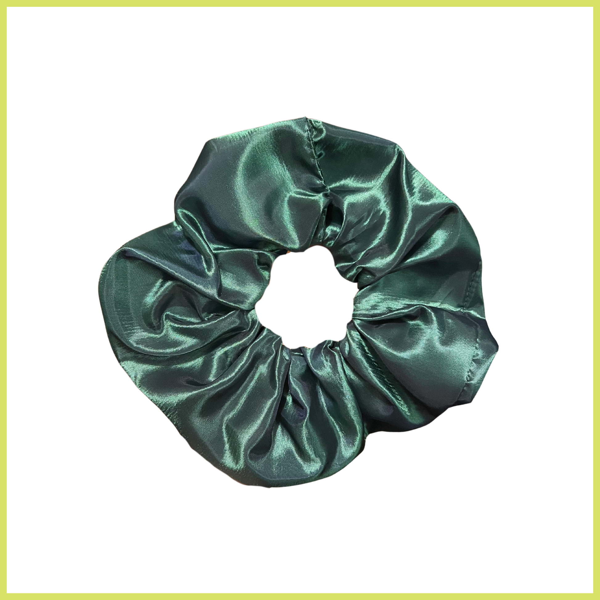 iridescent green scrunchie