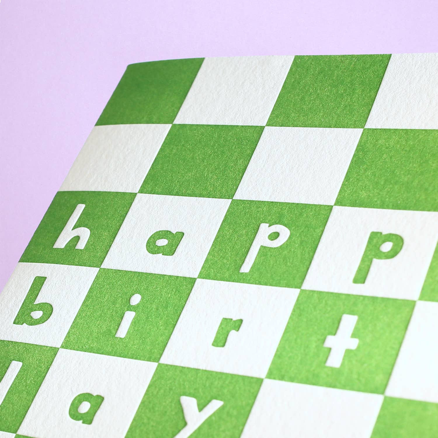 birthday checker - letterpress greeting card