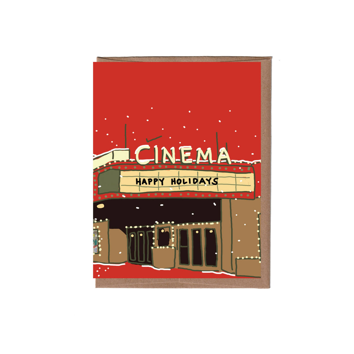 movie theater christmas greeting card - box of 8