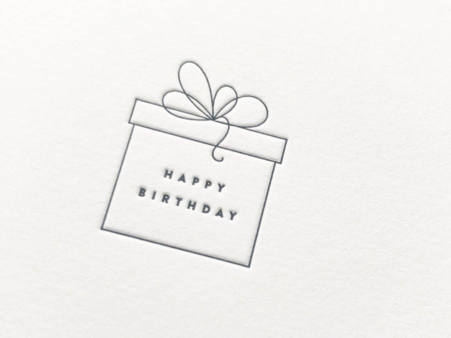 happy birthday present icon letterpress greeting card