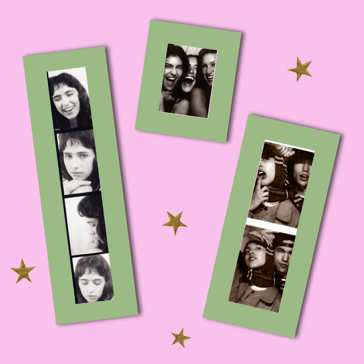 magnetic photo strip frame - green