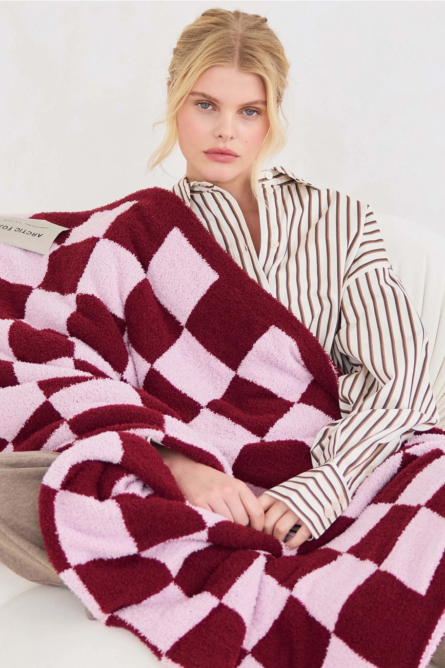 the teddy throw - 100% recycled - checkered