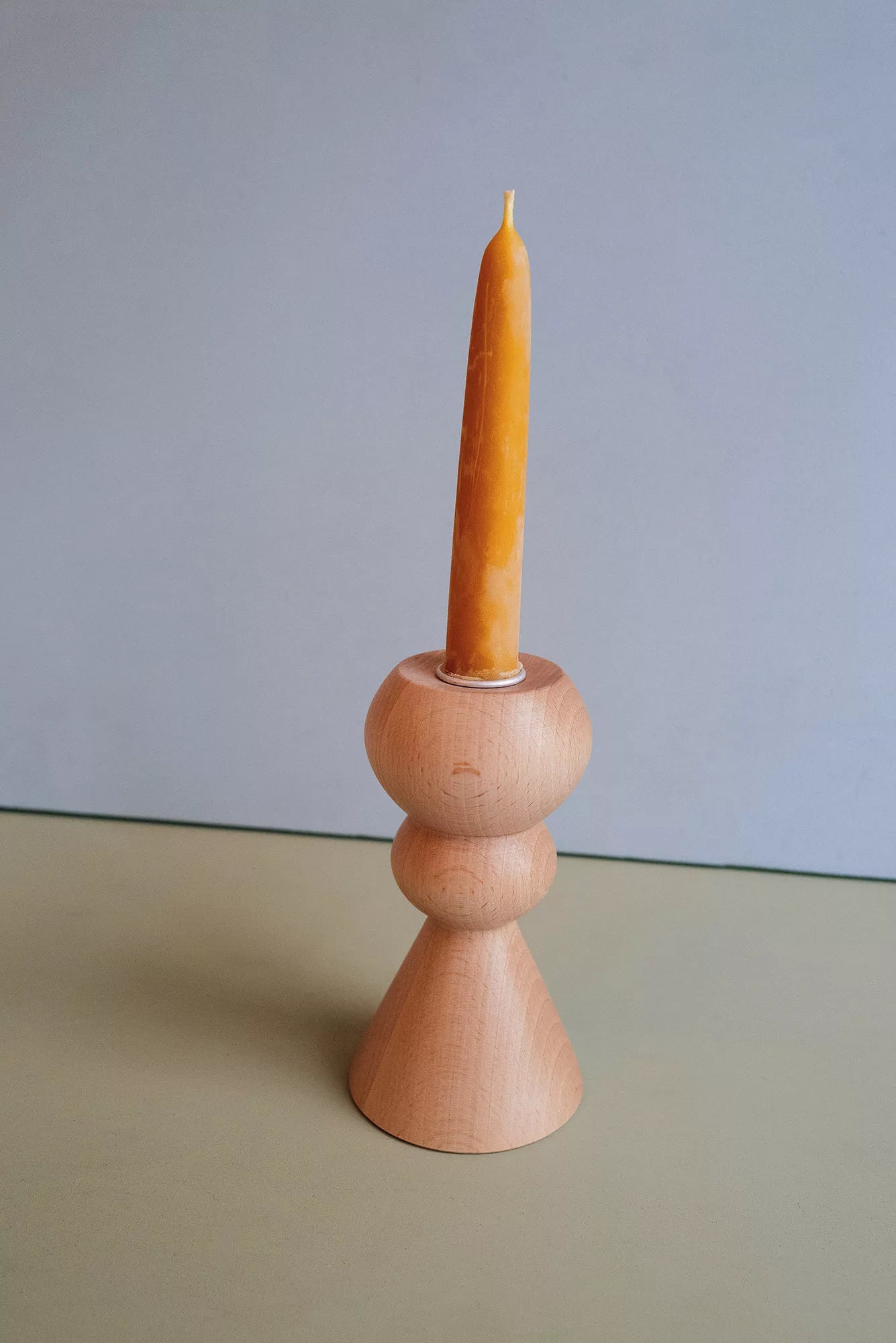 wooden candleholder beech no.2