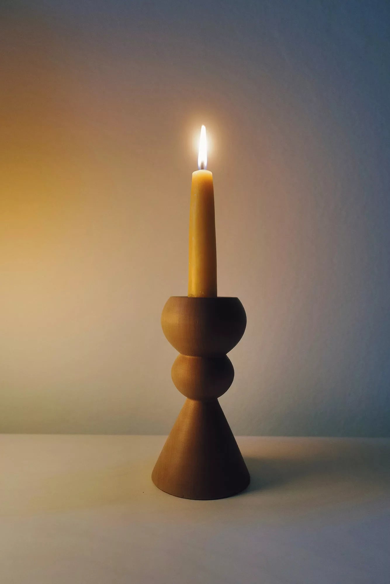 wooden candleholder beech no.2