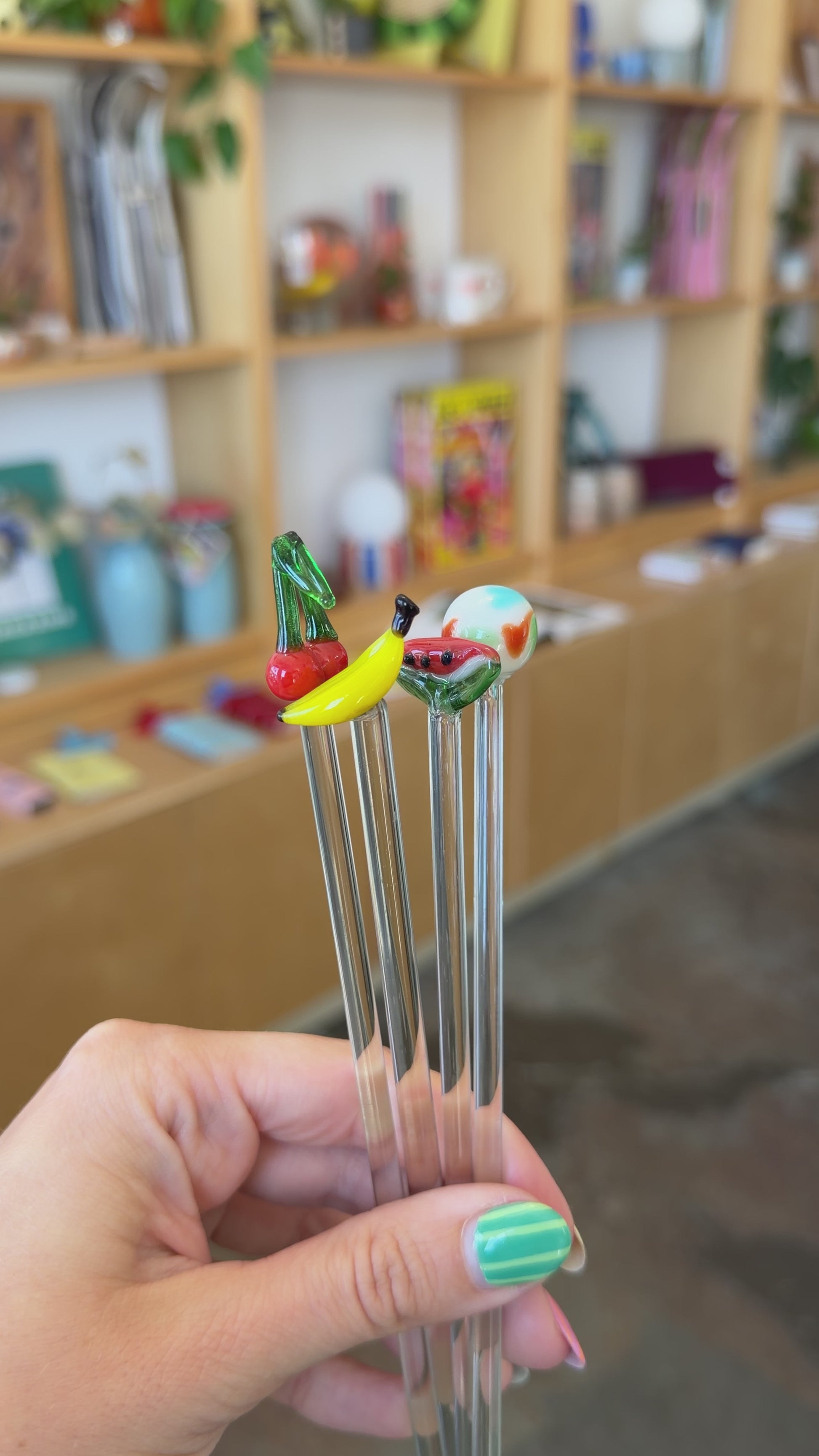 hand blown themed cocktail stirrers