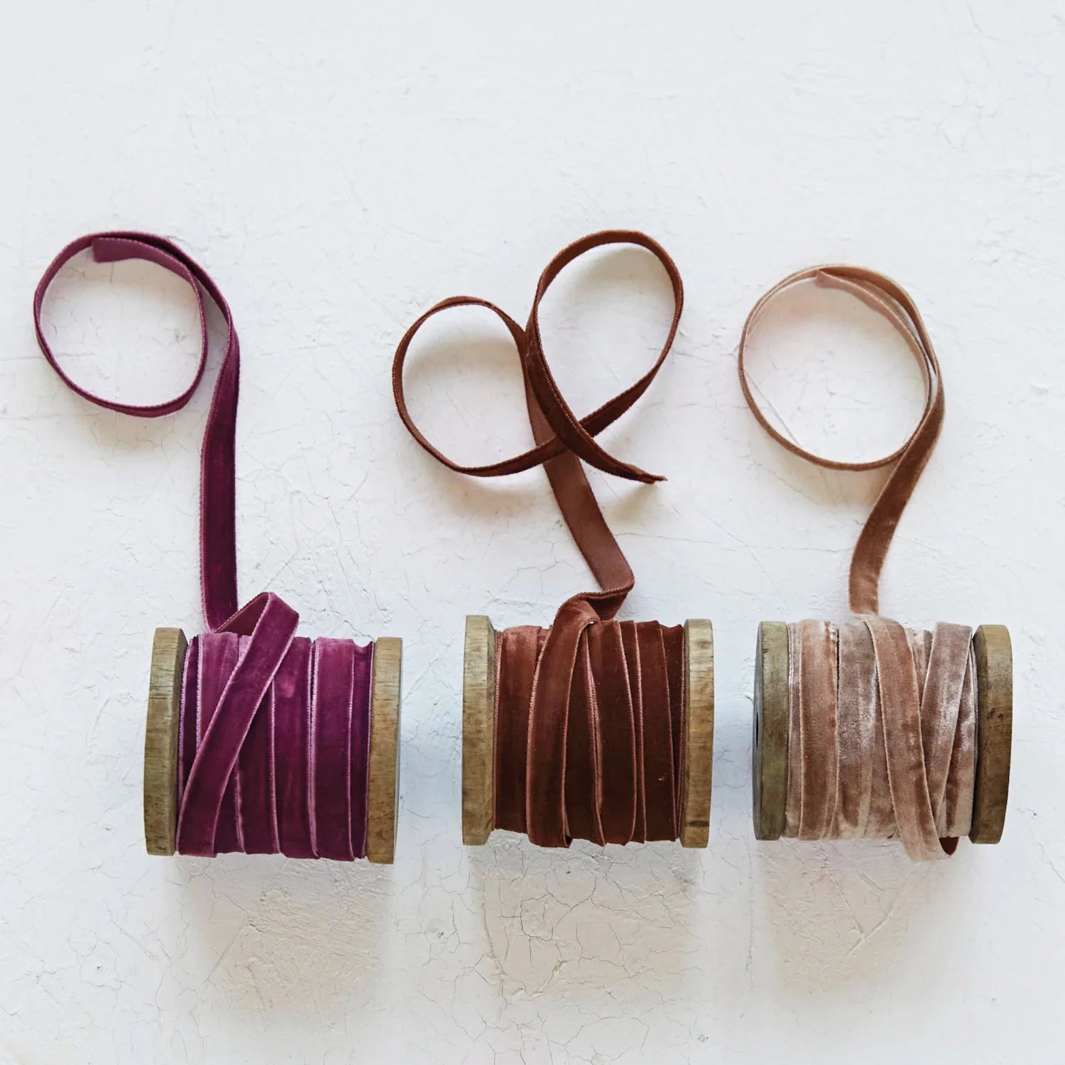 10 yard velvet ribbon on wood spool