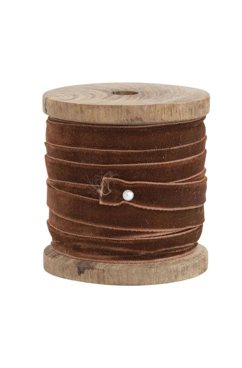 10 yard velvet ribbon on wood spool