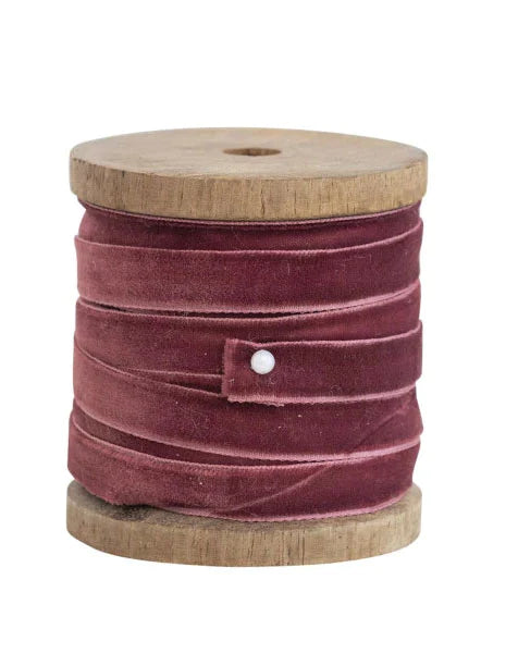 10 yard velvet ribbon on wood spool