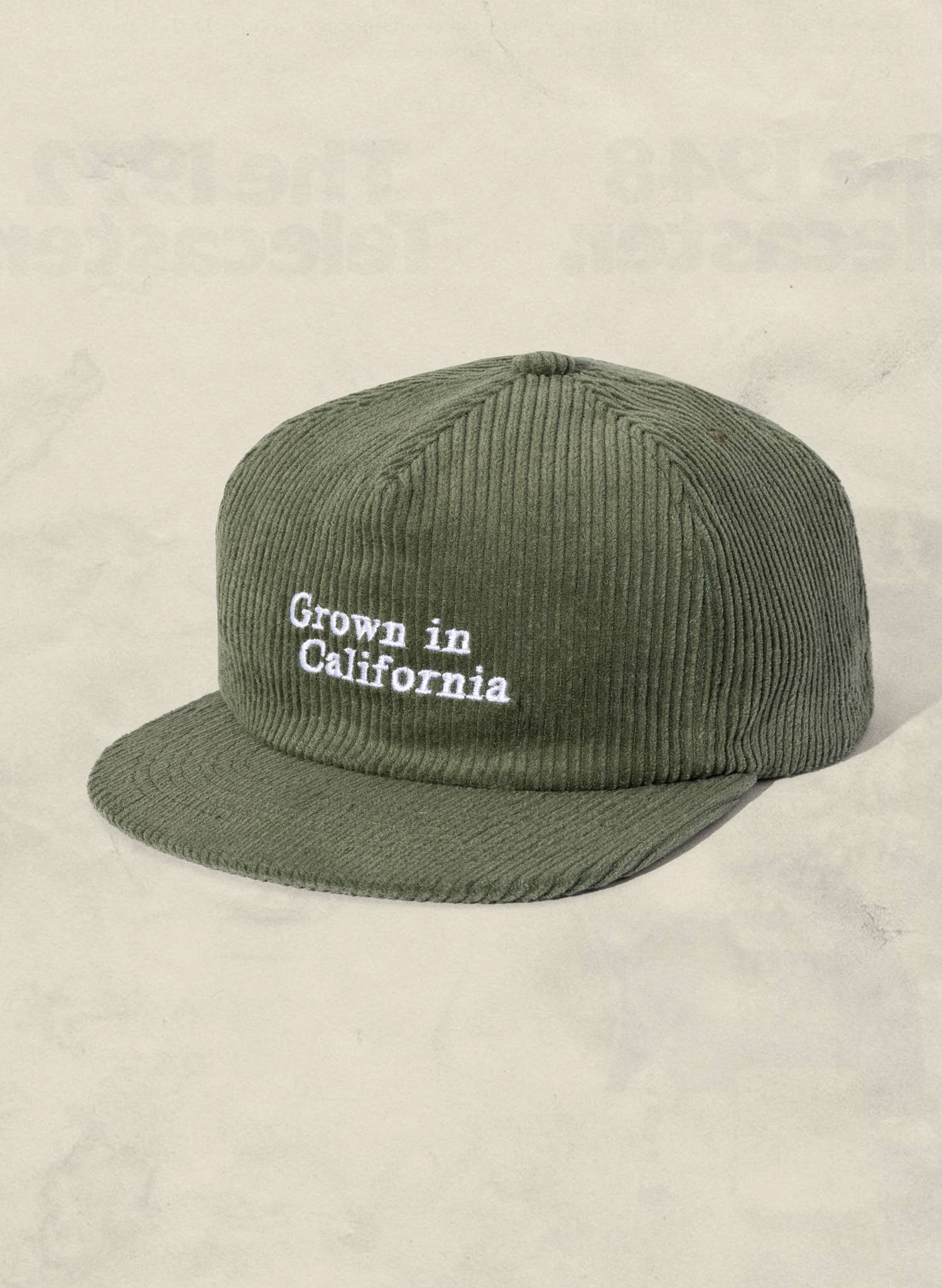 grown in california relaxed corduroy strapback hat