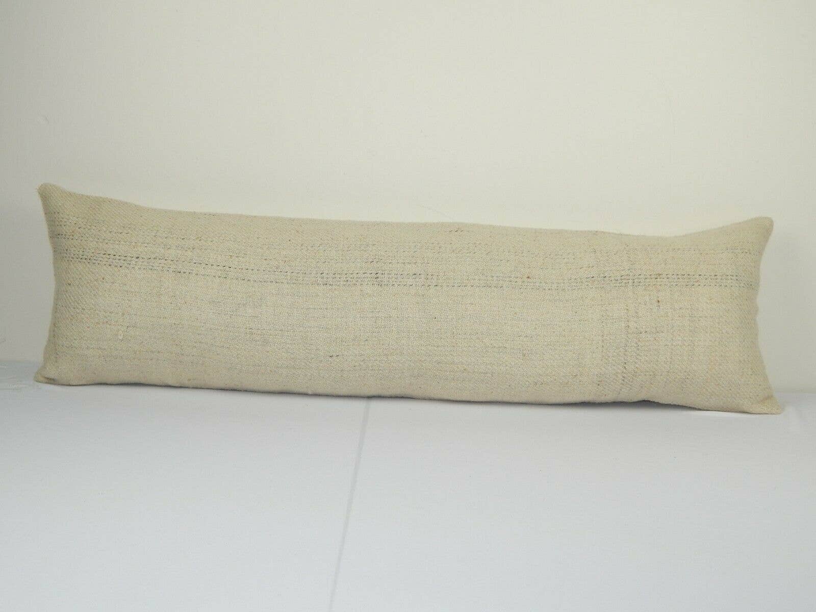 vintage minimalist style hemp pillow 12" x 40"