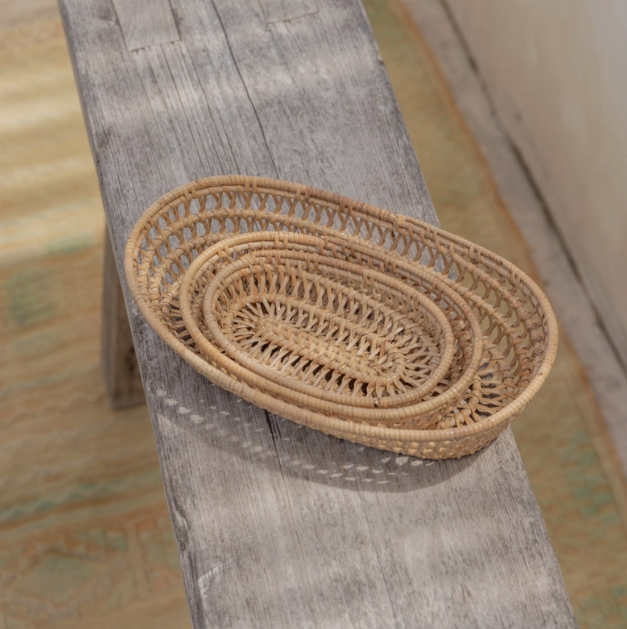 oval rattan baskets
