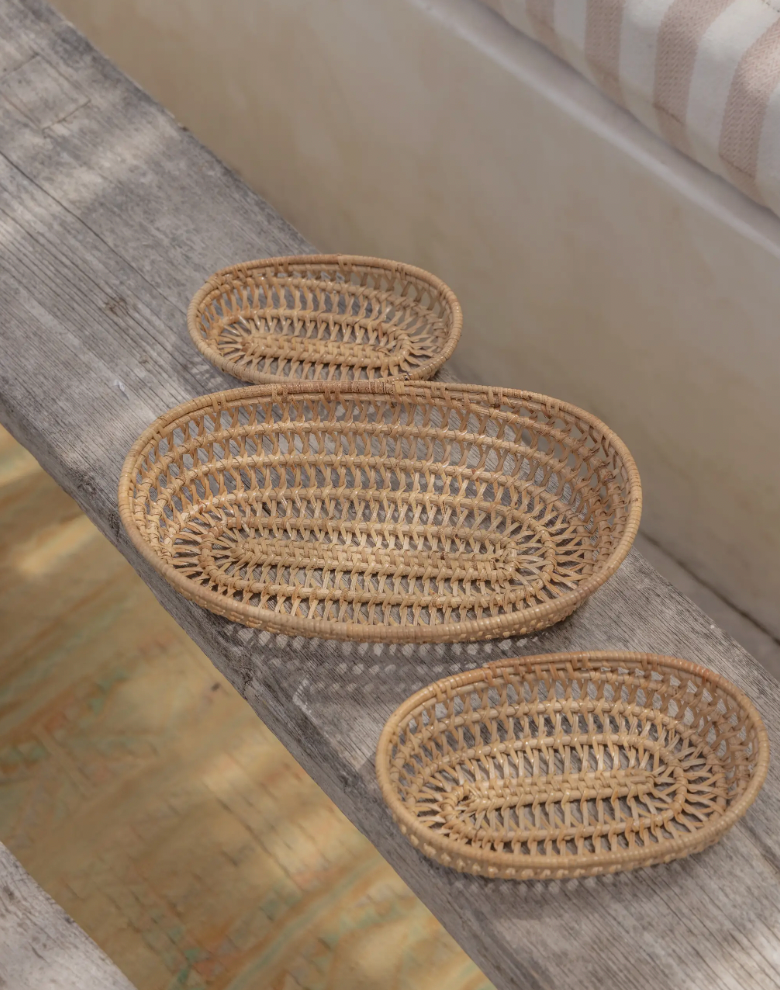 oval rattan baskets