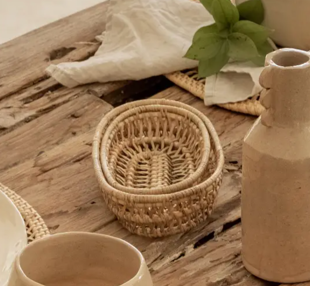 oval rattan baskets