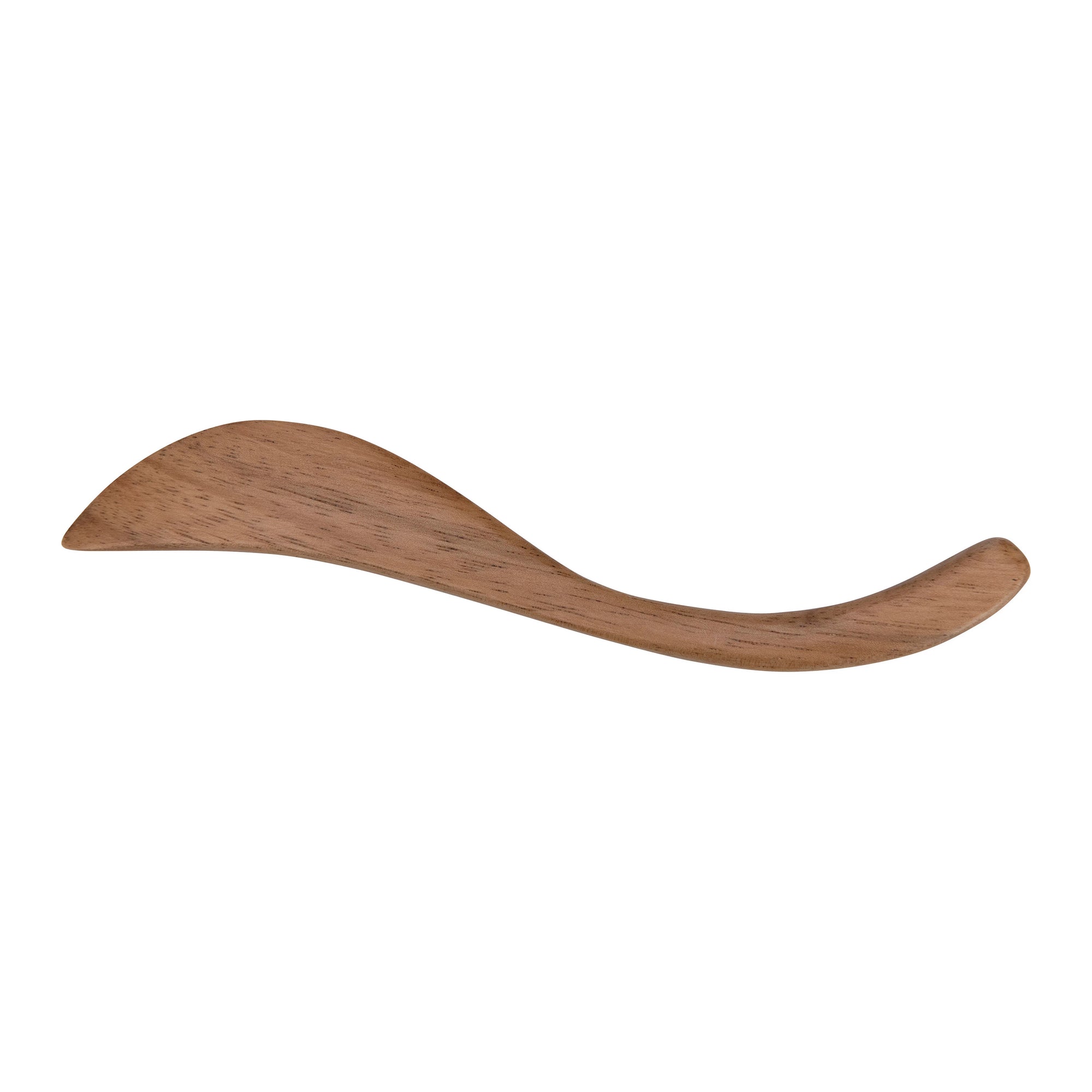 hand-carved acacia wood curved cheese knife