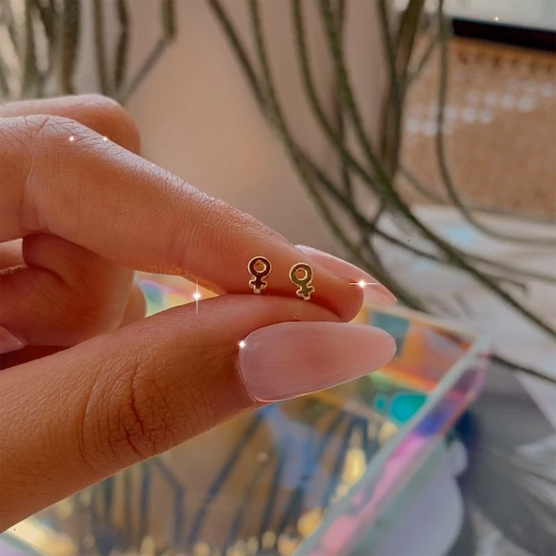 femme vermeil studs