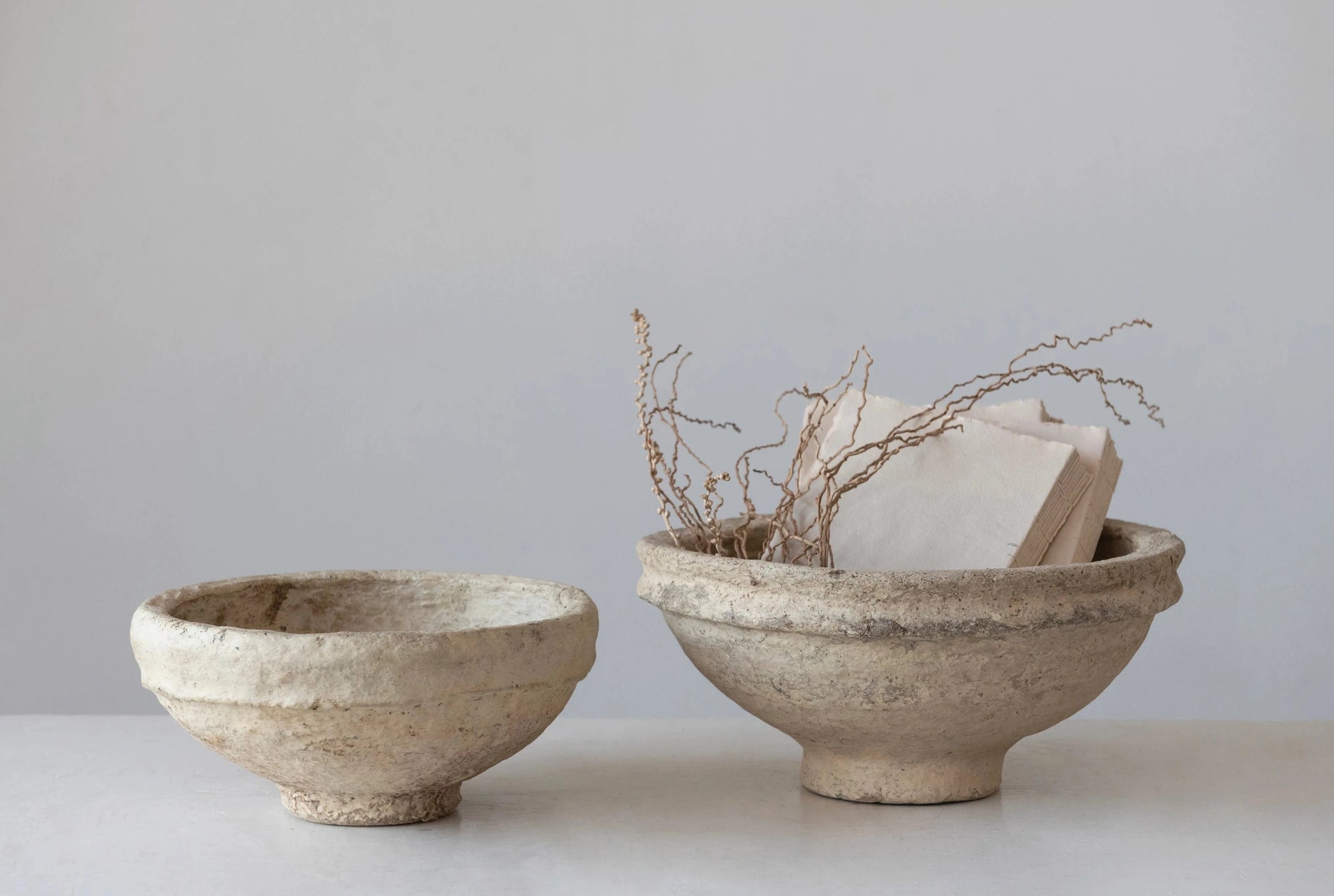 recycled paper mache decorative bowls