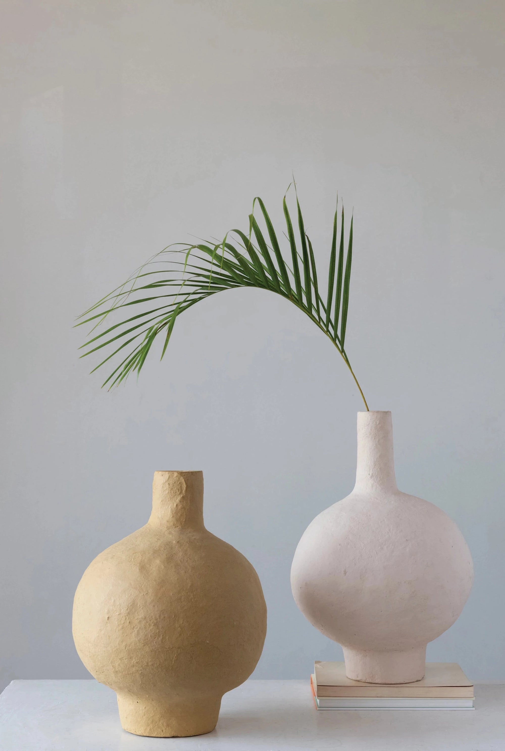 large hand made paper mache vases