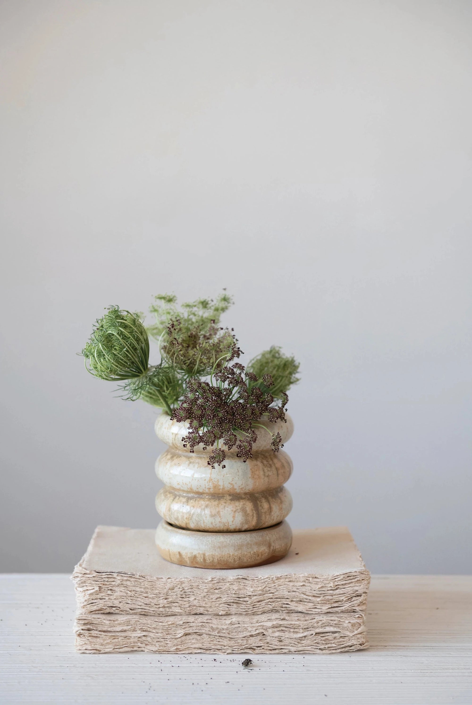stacked planter with saucer