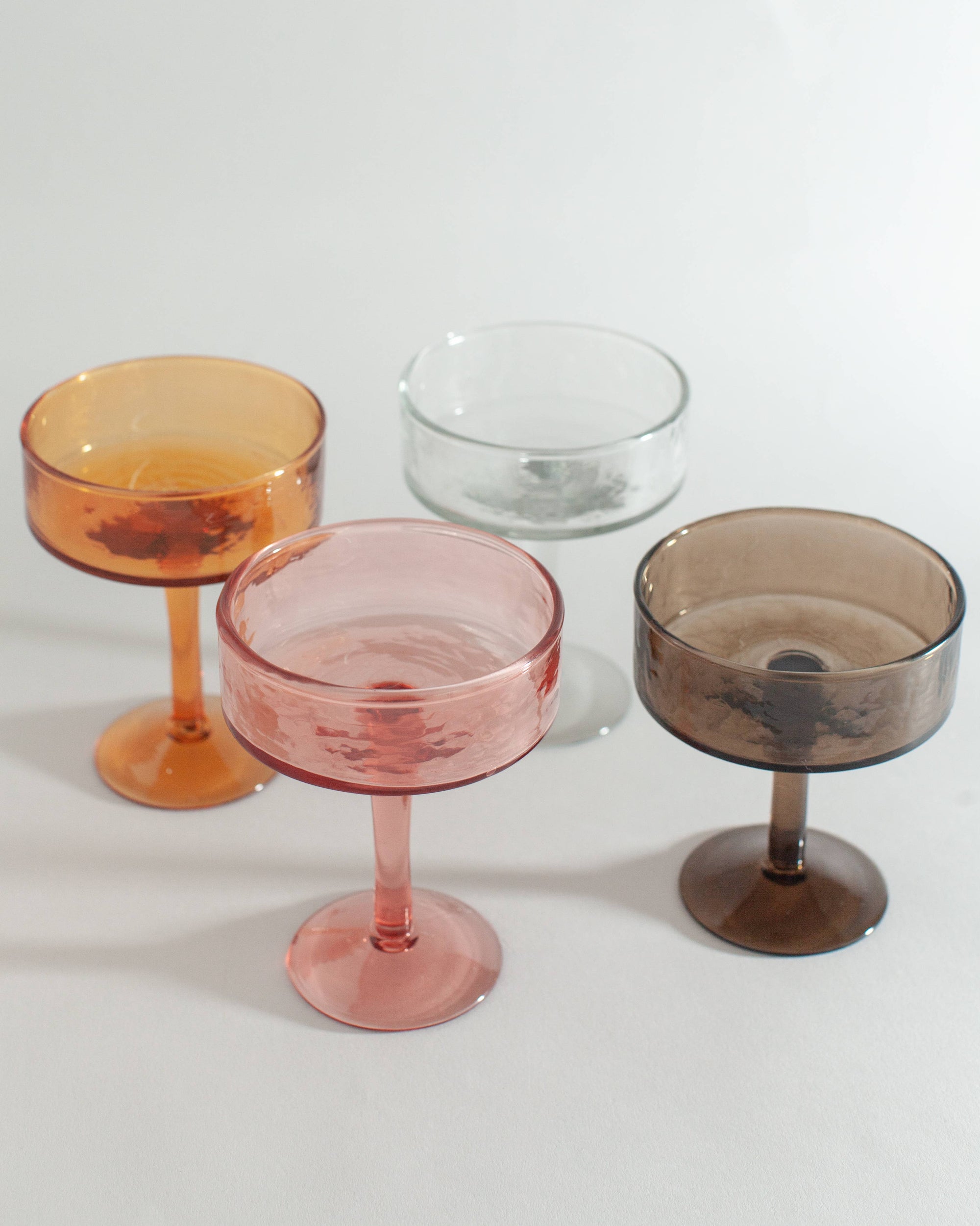 handblown hammered coupe cocktail glass set | 2